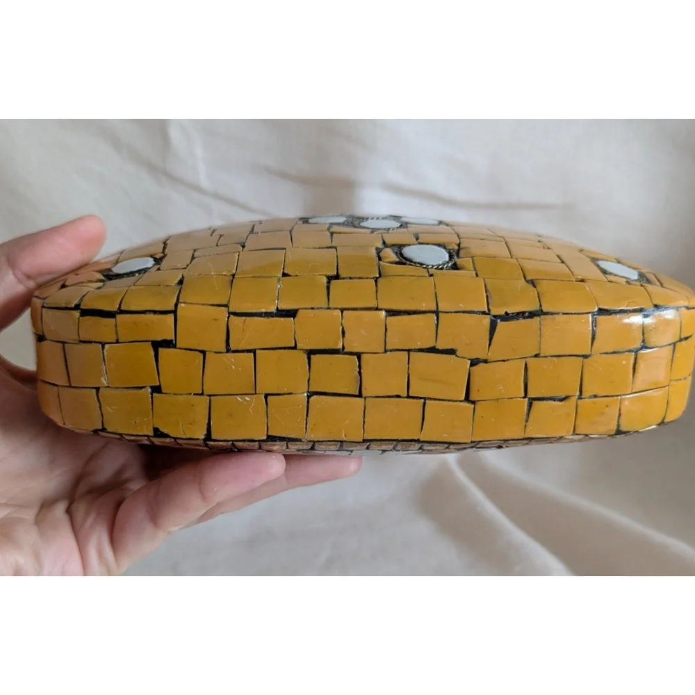NWT Antik Kraft Mosaic Yellow Clutch